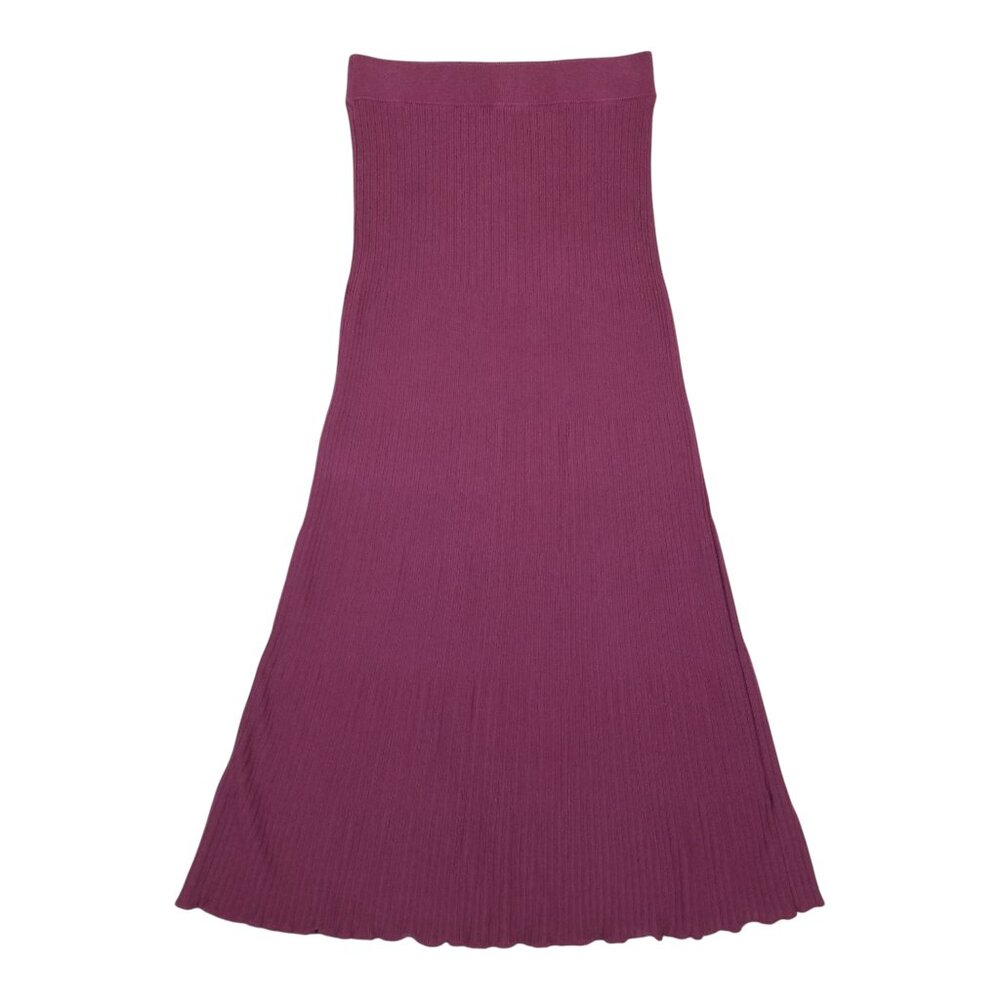 Free People Shine Bright Knit Maxi Skirt Burgundy Purple Sz Small - Picture 2 of 10